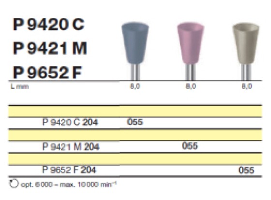 Полировочный бор по керамике 2-я ступень / P 9421 M 204.055, Drendel + Zweiling DIAMANT GmbH, Германия  