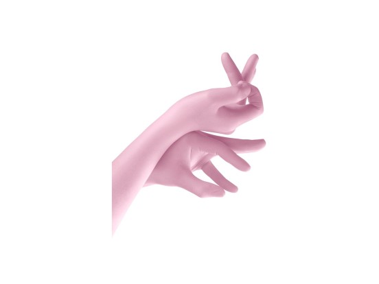 Перчатки MONOART розовый (S) - латексные, текстурированные (50пар), Euronda / Италия