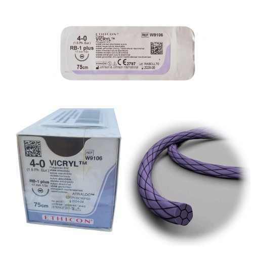 Викрил Vicryl  - шовный материал № 4, колющ /код W9106/ Ethicon